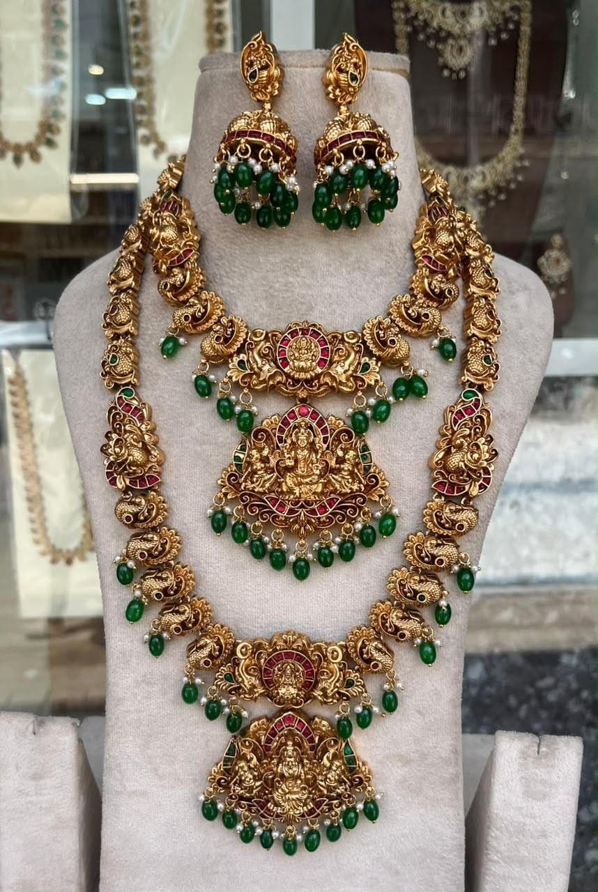 Lakshmi Grace Green Bead Combo Set