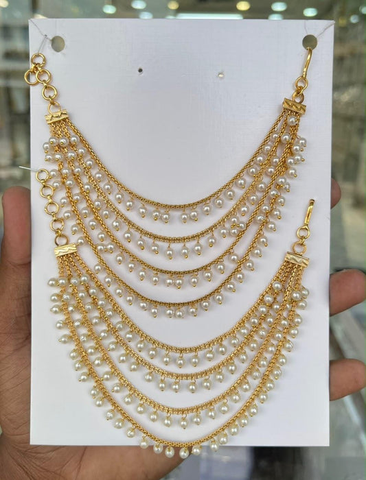 🤍 Pearl Cascade Multi-Layer Ear Chain