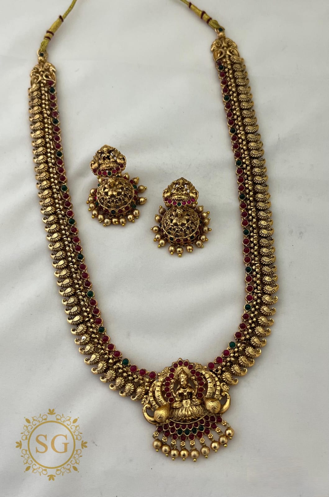 LONG HARAM WITH LAKSHMI WITH MANGO DESIGN💛✨🌿