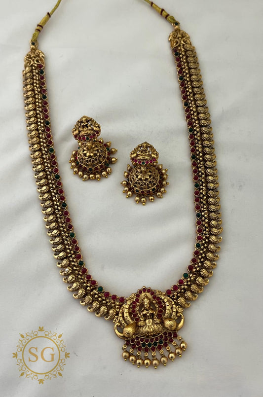 LONG HARAM WITH LAKSHMI WITH MANGO DESIGN💛✨🌿